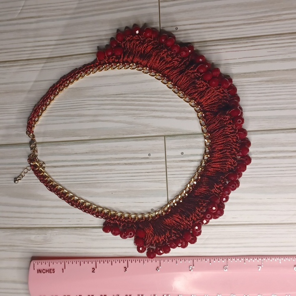 Red 3 piece necklace set
